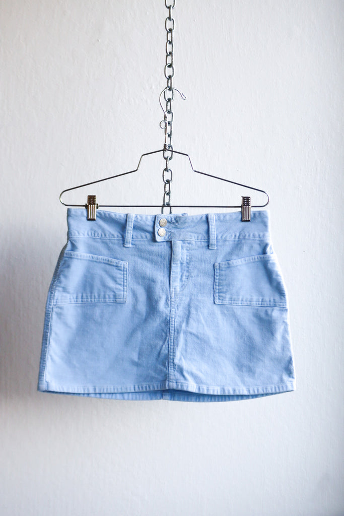 Vintage Jalate Blue Corduroy Skirt 30"